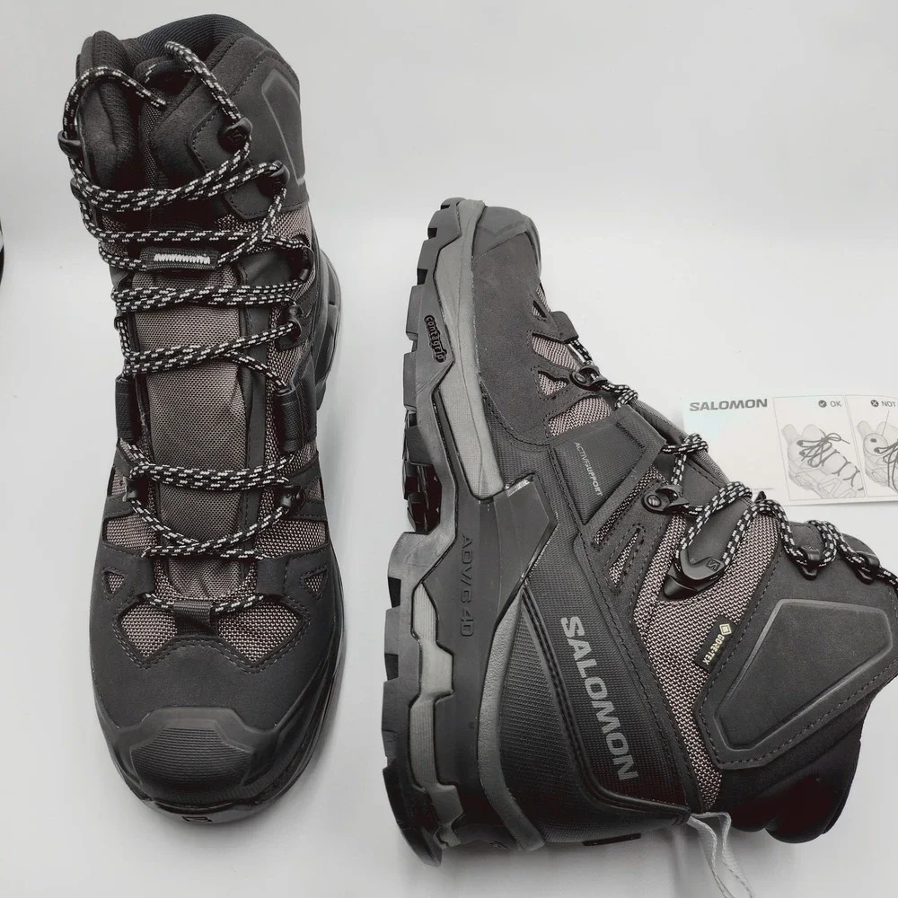 Mens Size 10 Salomon Hiking Boots Quest 4 GORE-TEX Outdoor Magnet Black 477873